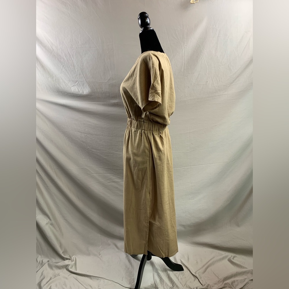 Batwing Sleeve Button Front Split Thigh Dress - Picture 7 of 8